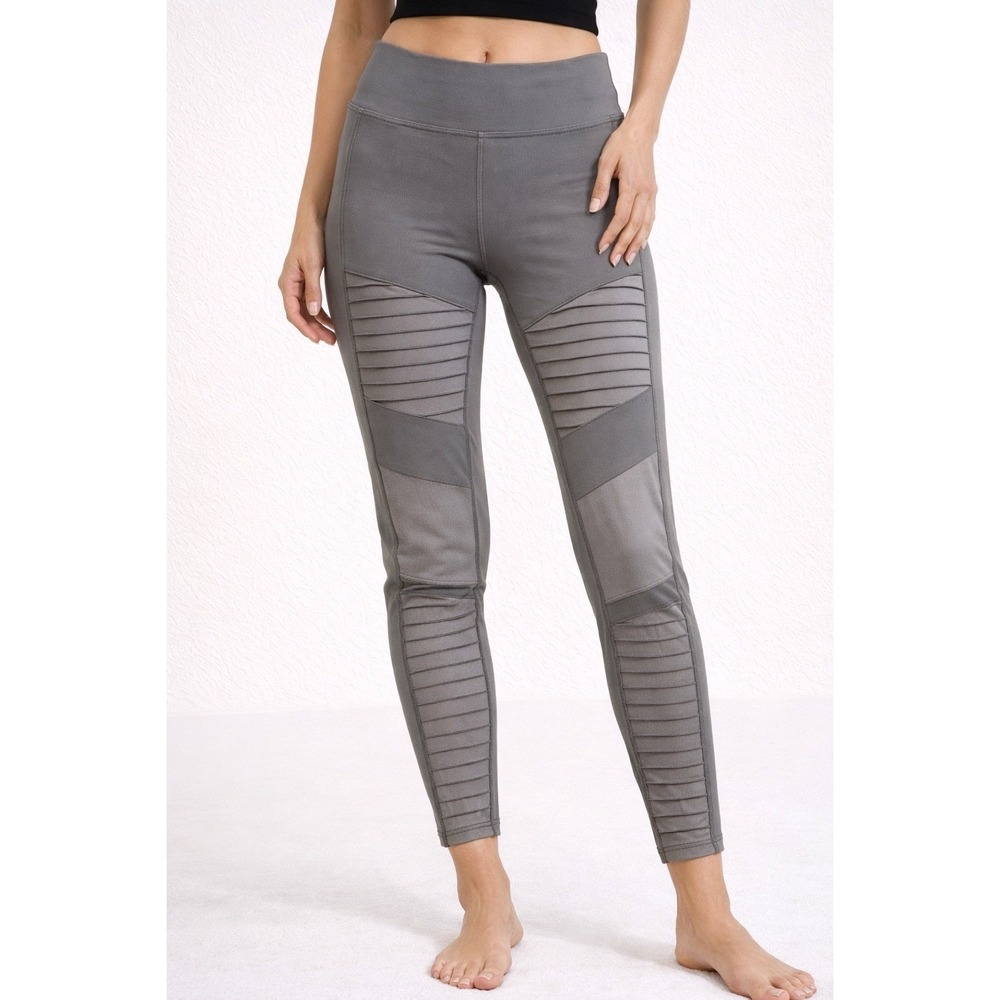 Alo‎ Yoga Moto Leggings High Waist Ribbed Paneled Activewear Size M